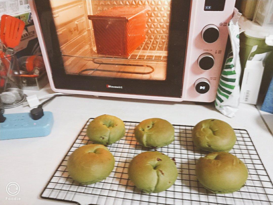 抹茶蔓越梅贝果（无油）