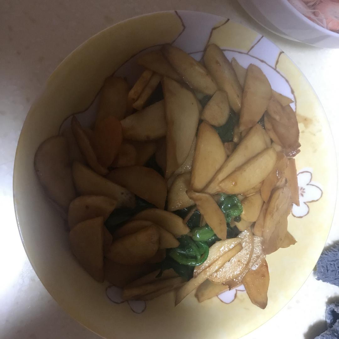 素炒菠菜茨菇片