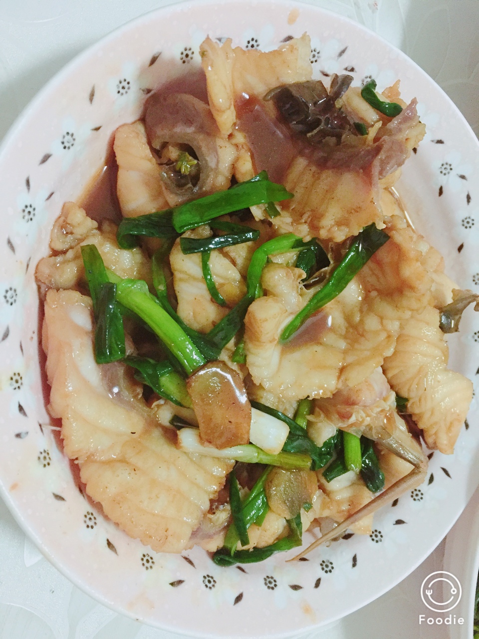 姜葱爆炒脆肉鲩鱼片