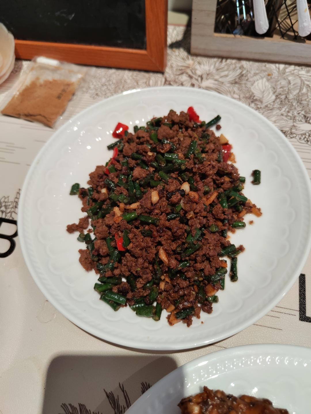 肉沫豆角下饭菜