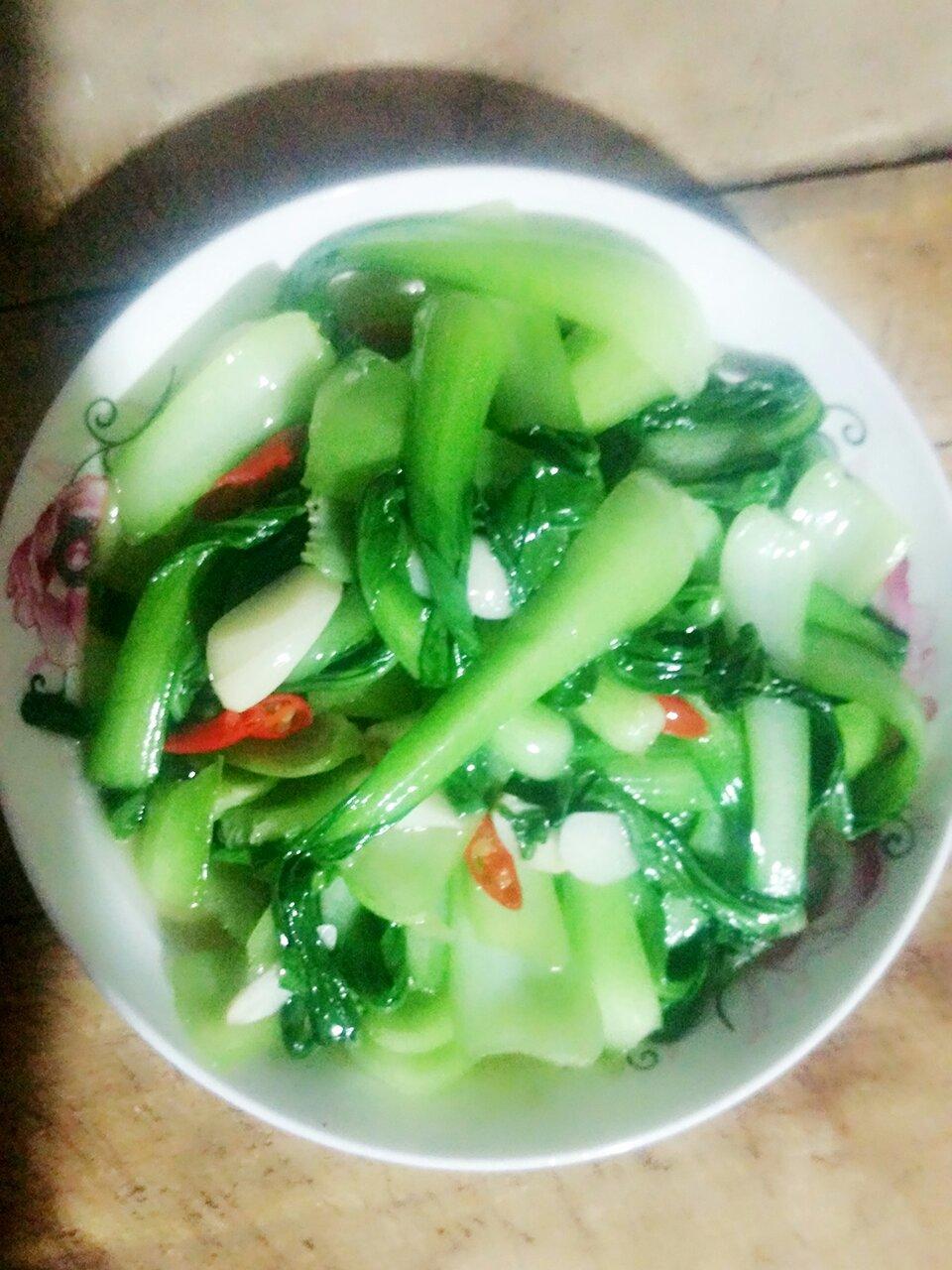 辣炒上海青的做法