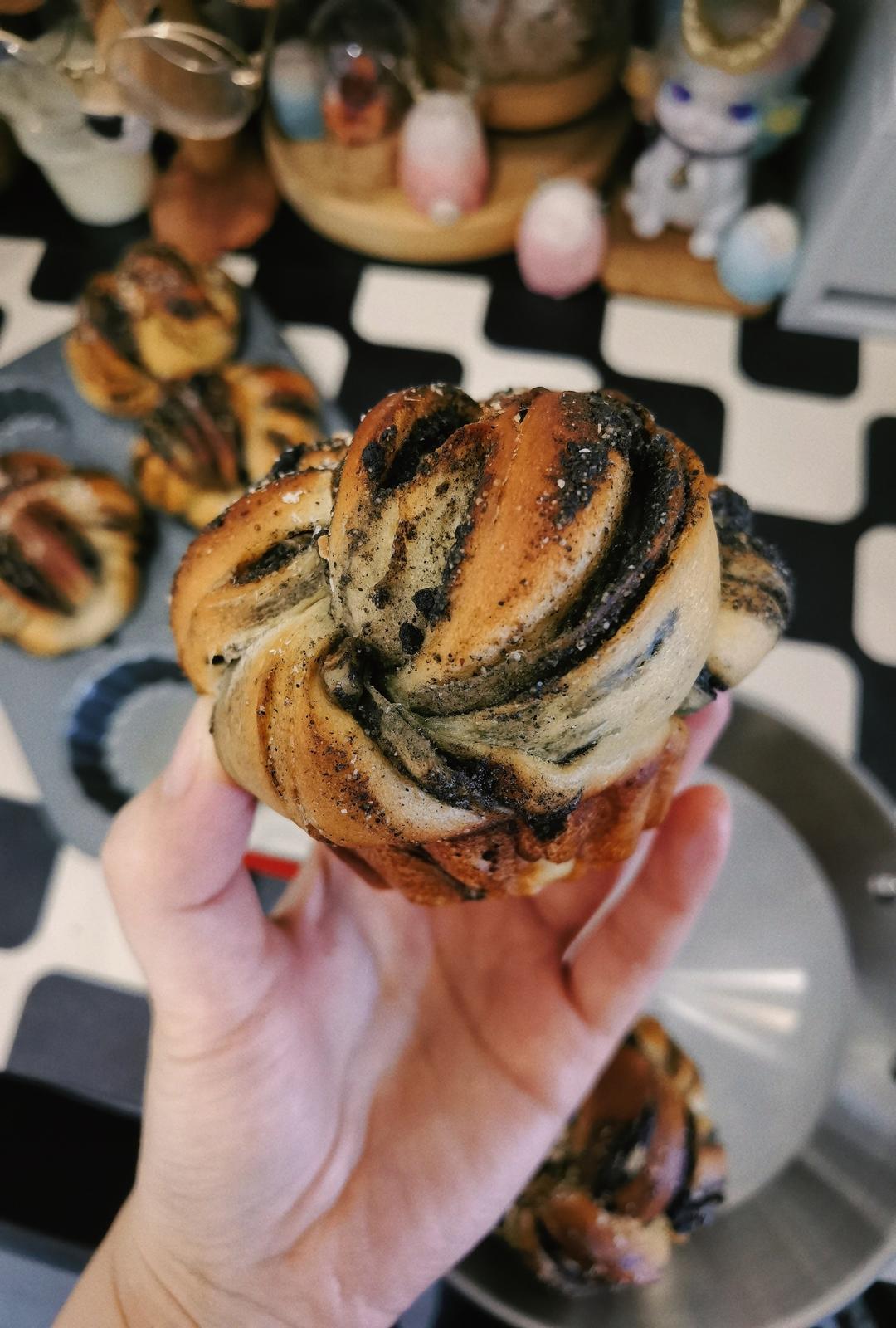 黑芝麻红糖面包