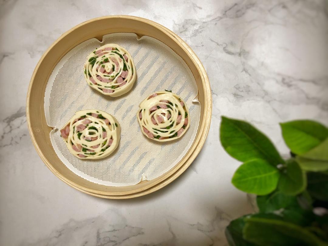 香葱火腿手撕馒头【压面机版】