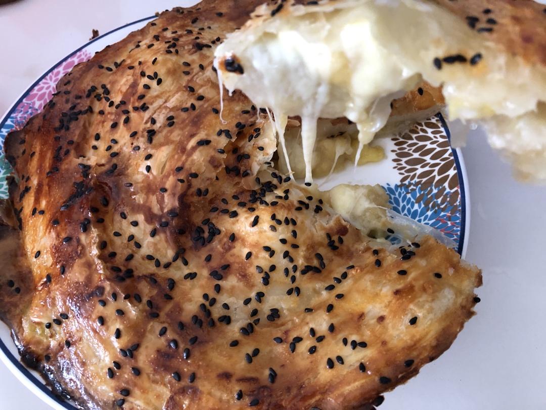 万能手抓饼👉能拉丝的手抓饼香蕉酥❗️巨好吃