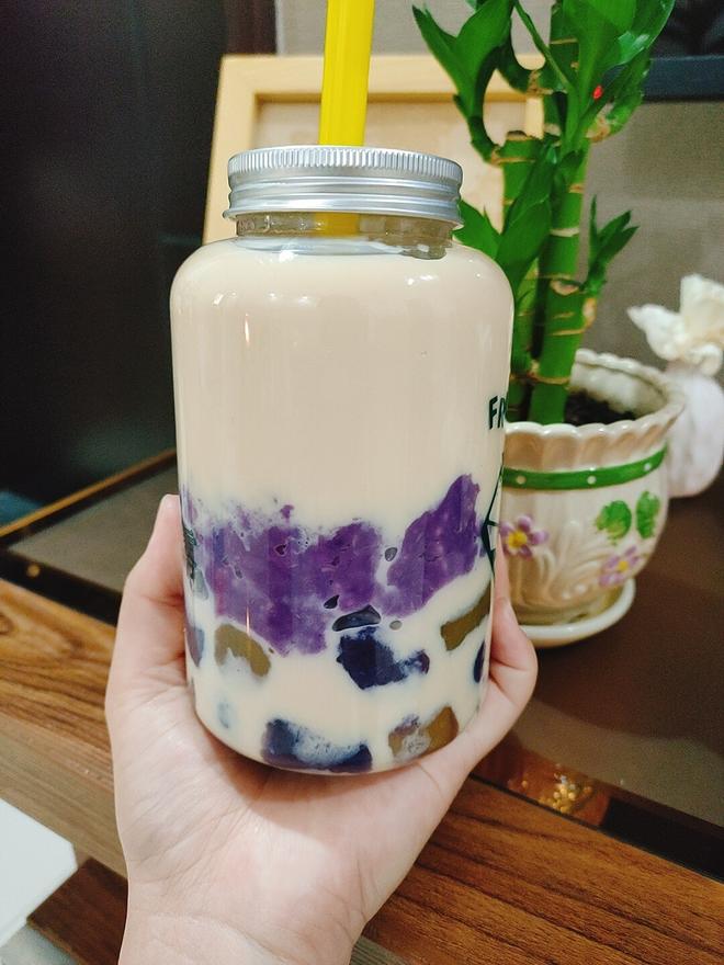 紫薯芋泥啵啵奶的做法