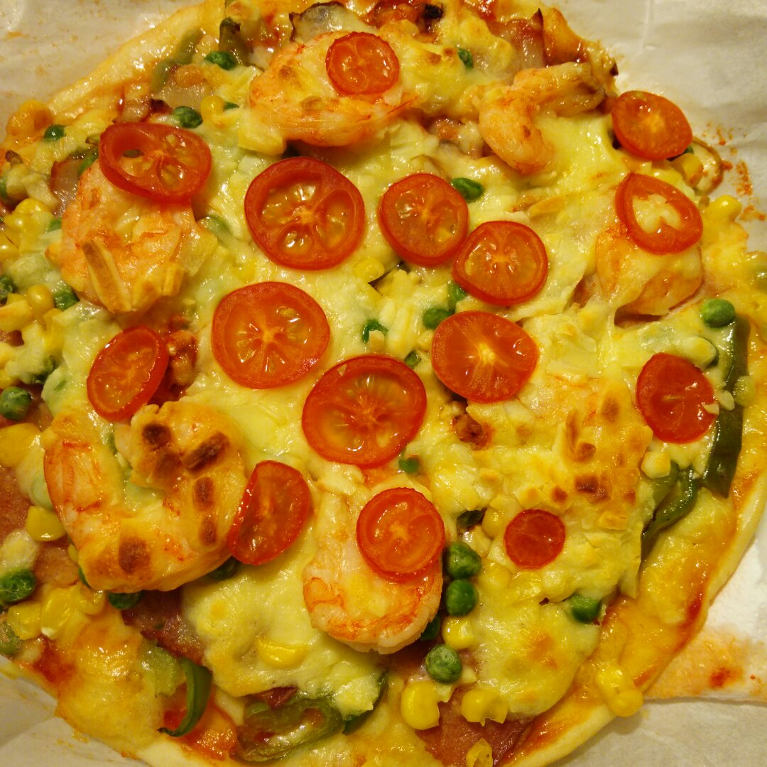 鲜虾培根薄披萨—海氏烤箱定制