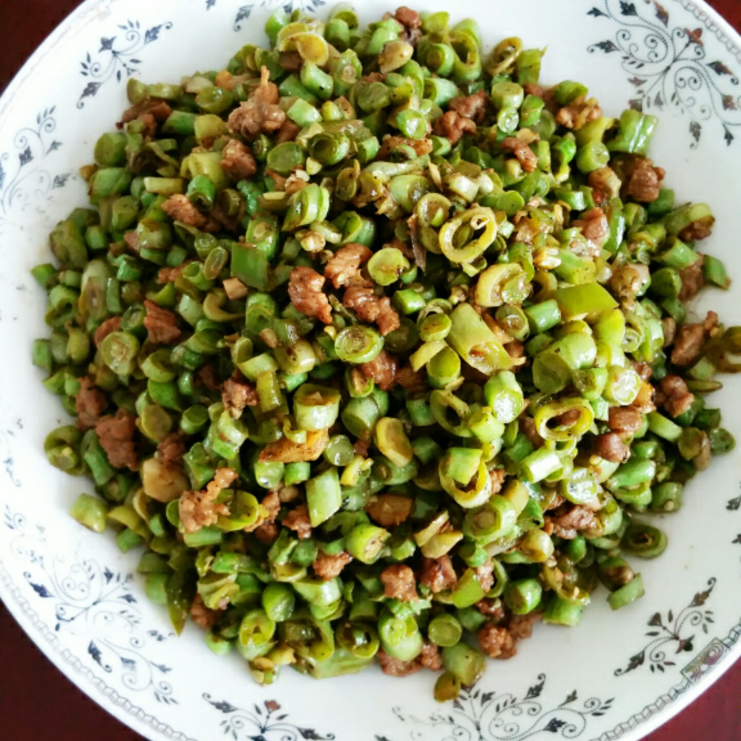 肉沫豆角下饭菜