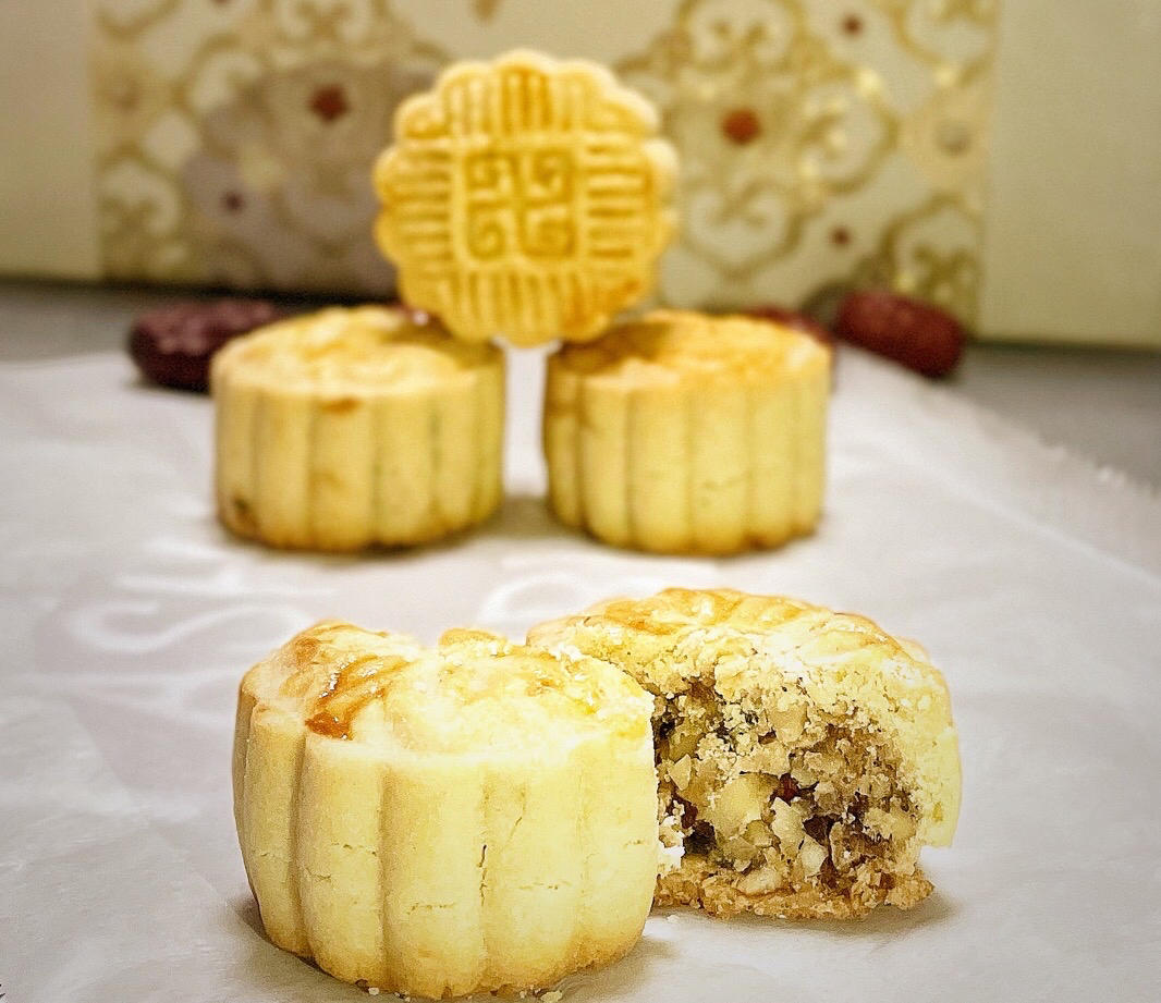 五仁月饼（低糖），只需一天快速回油，简单低配