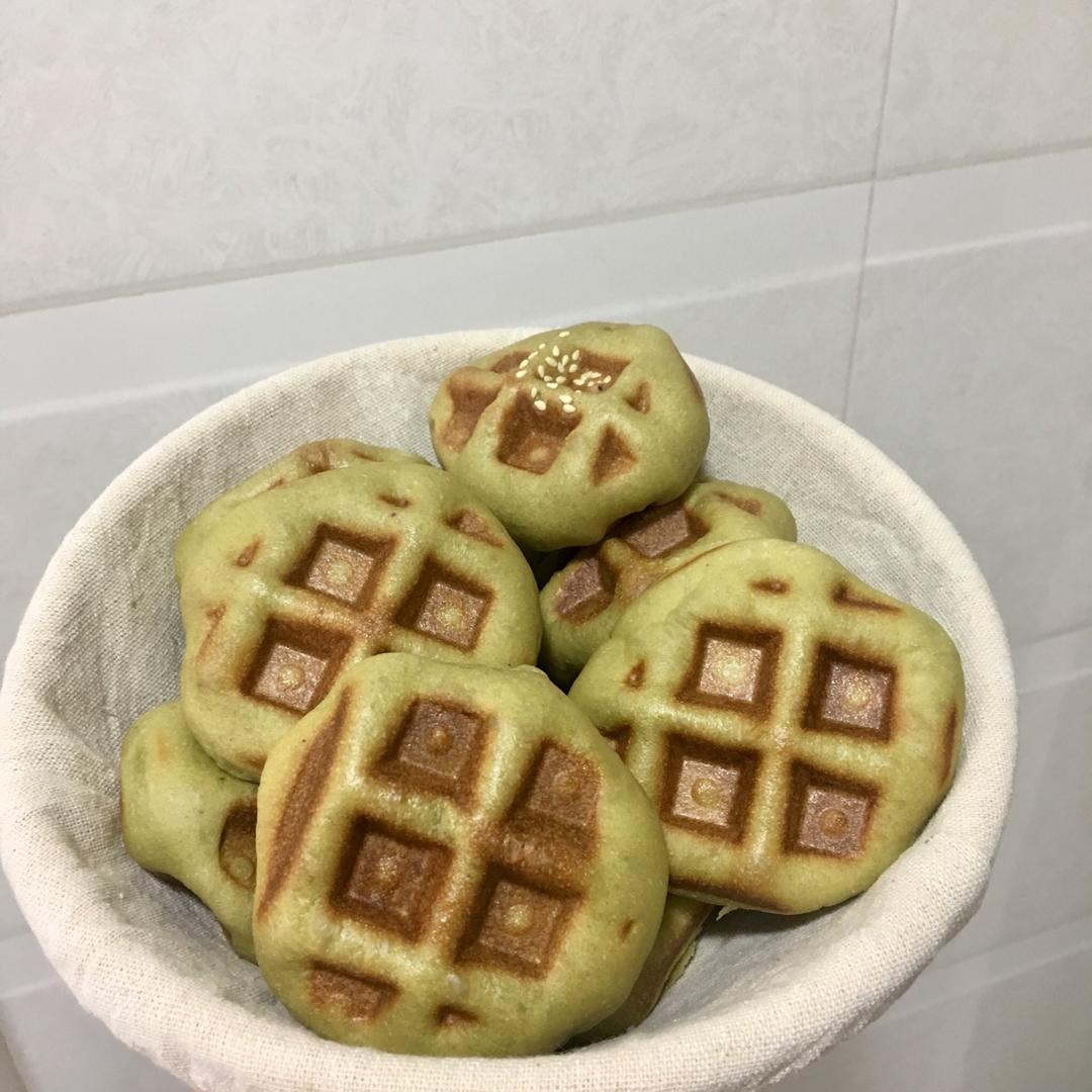 抹茶椰香乳酪夹心华夫