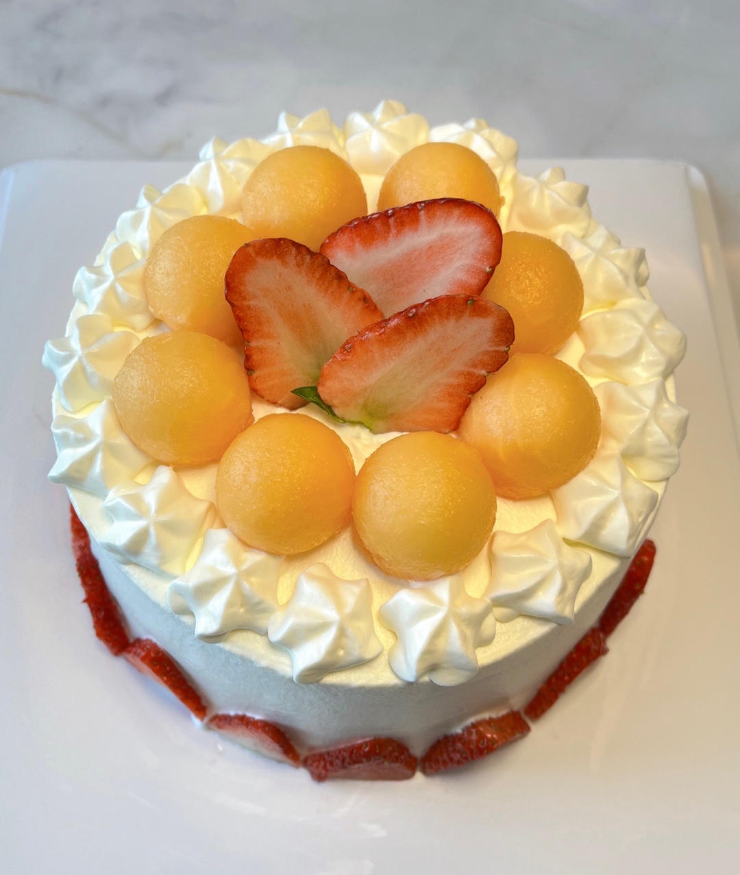 抹茶椰香(椰冻夹心)生日蛋糕