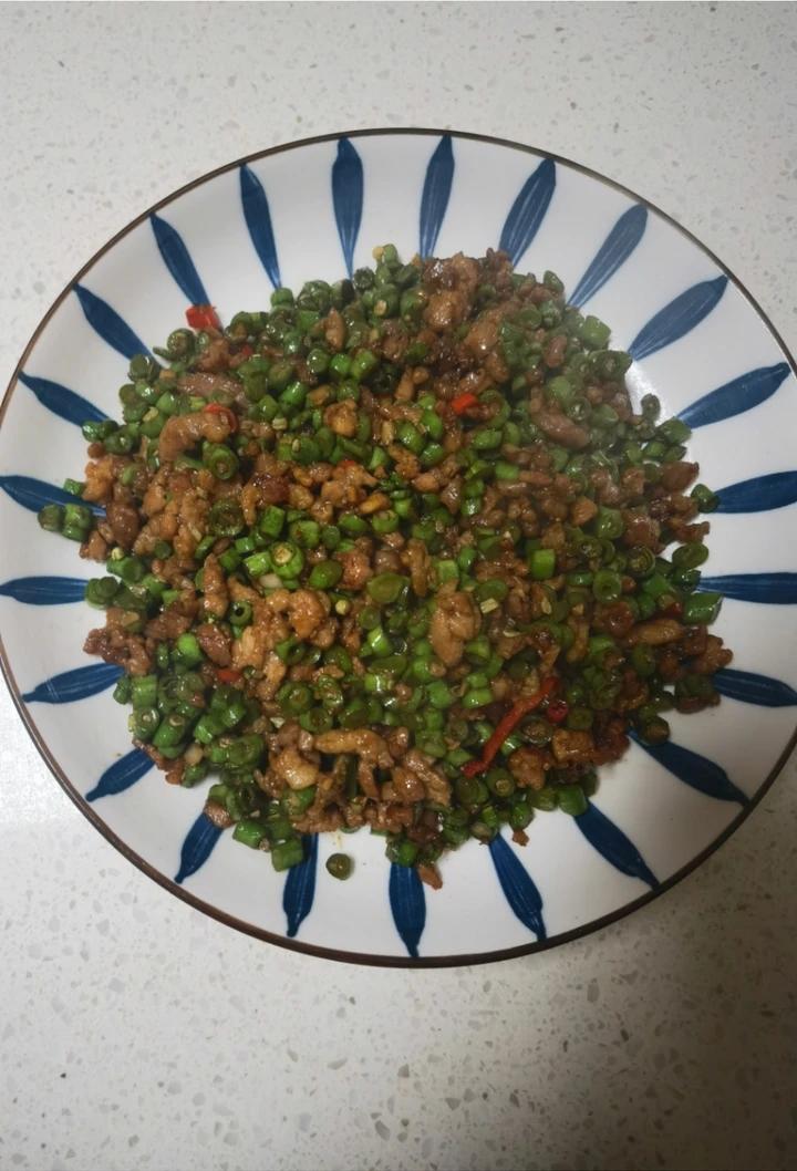 肉沫豆角下饭菜