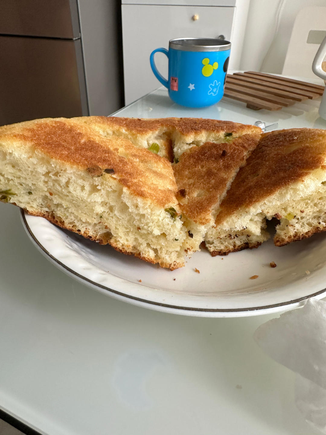 手不沾面做发面大饼