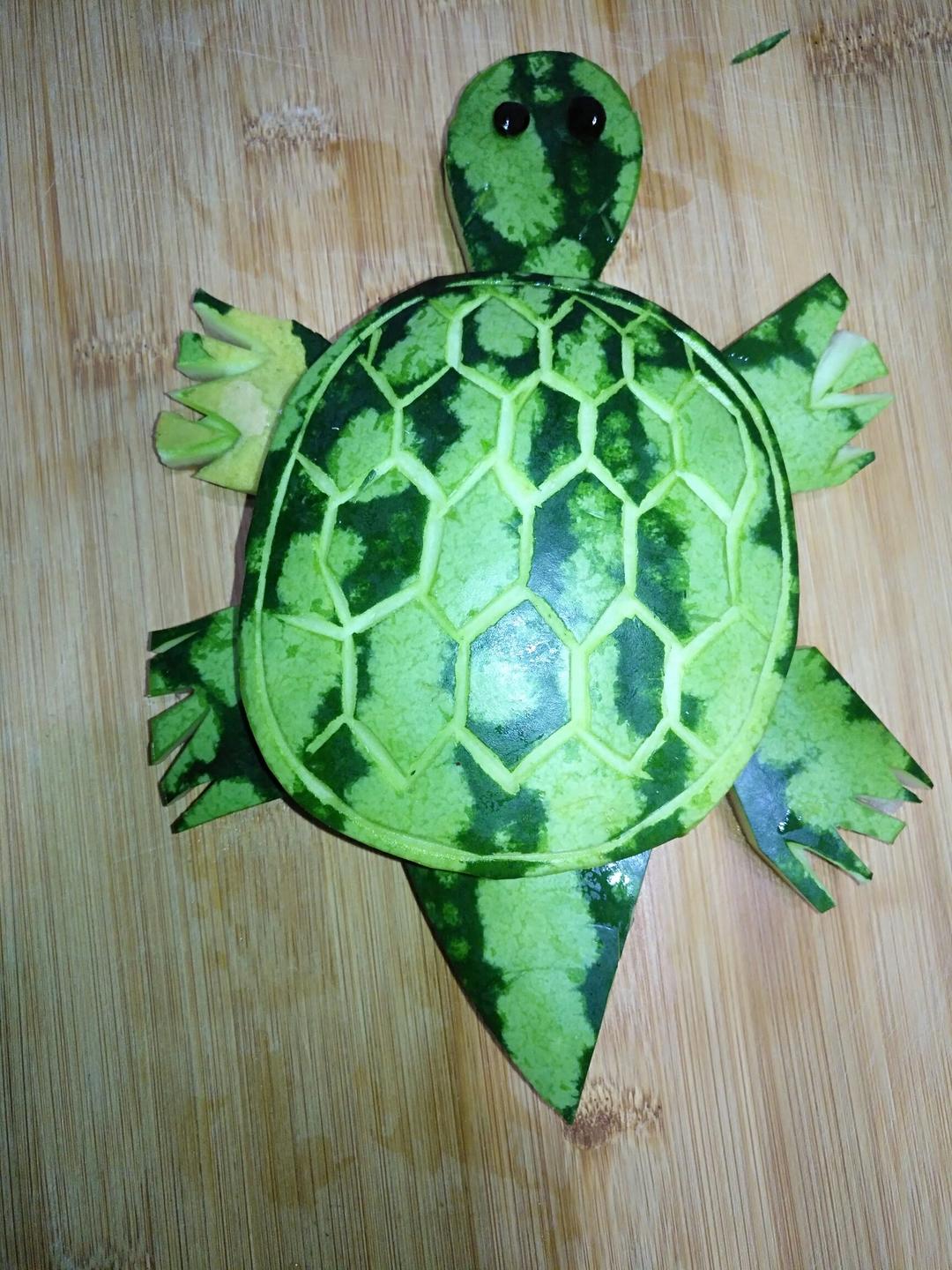 家有小胖哥一枚做的西瓜皮小乌龟