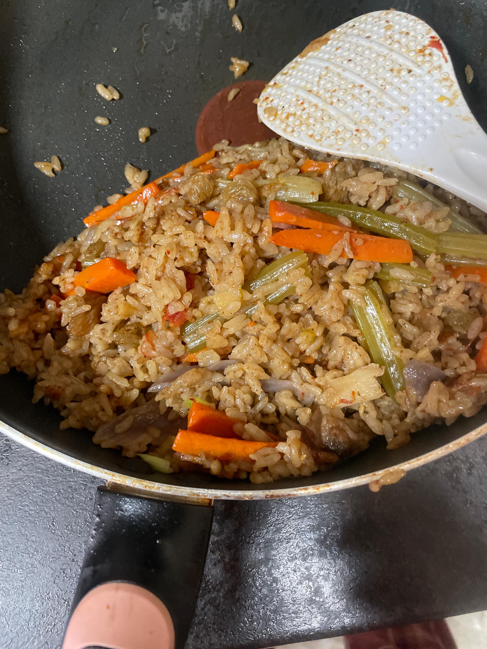 羊肉手抓饭（电饭煲和炒锅对比版）