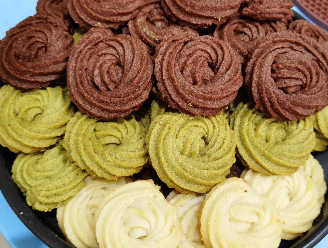 零失败❗️酥到掉渣的三色曲奇