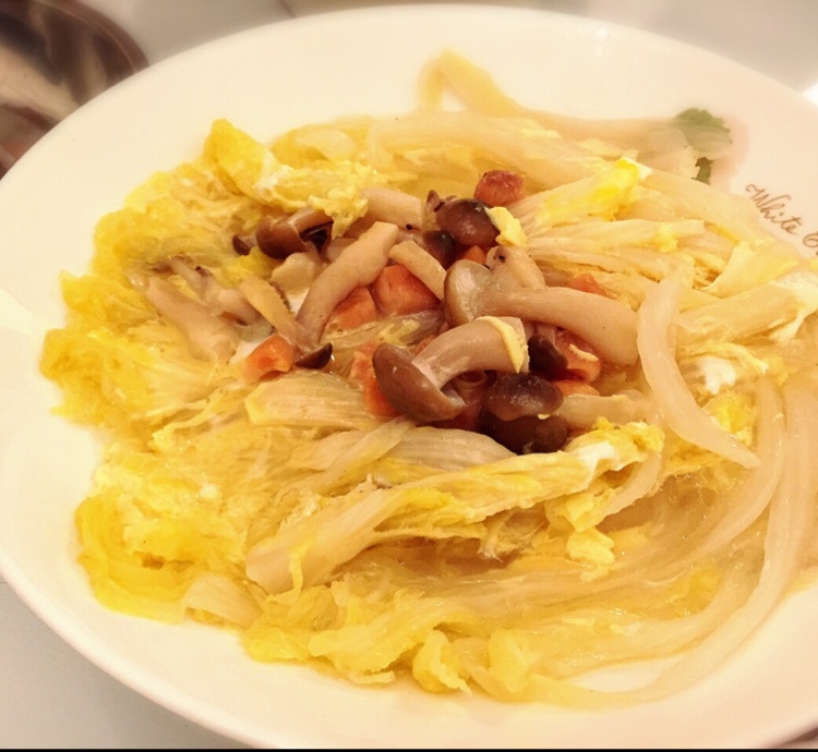 素赛螃蟹----干贝白菜滑蛋