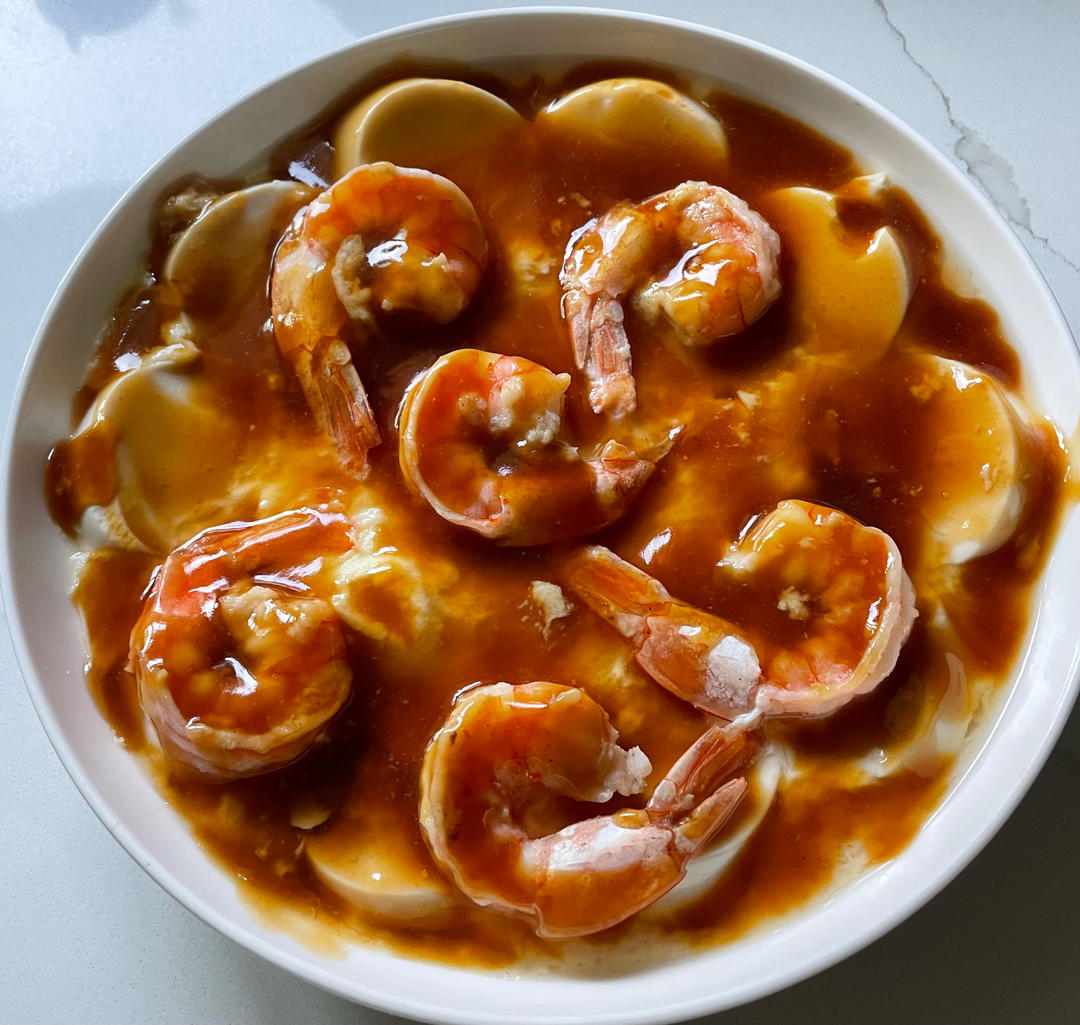 日本豆腐蒸虾仁
