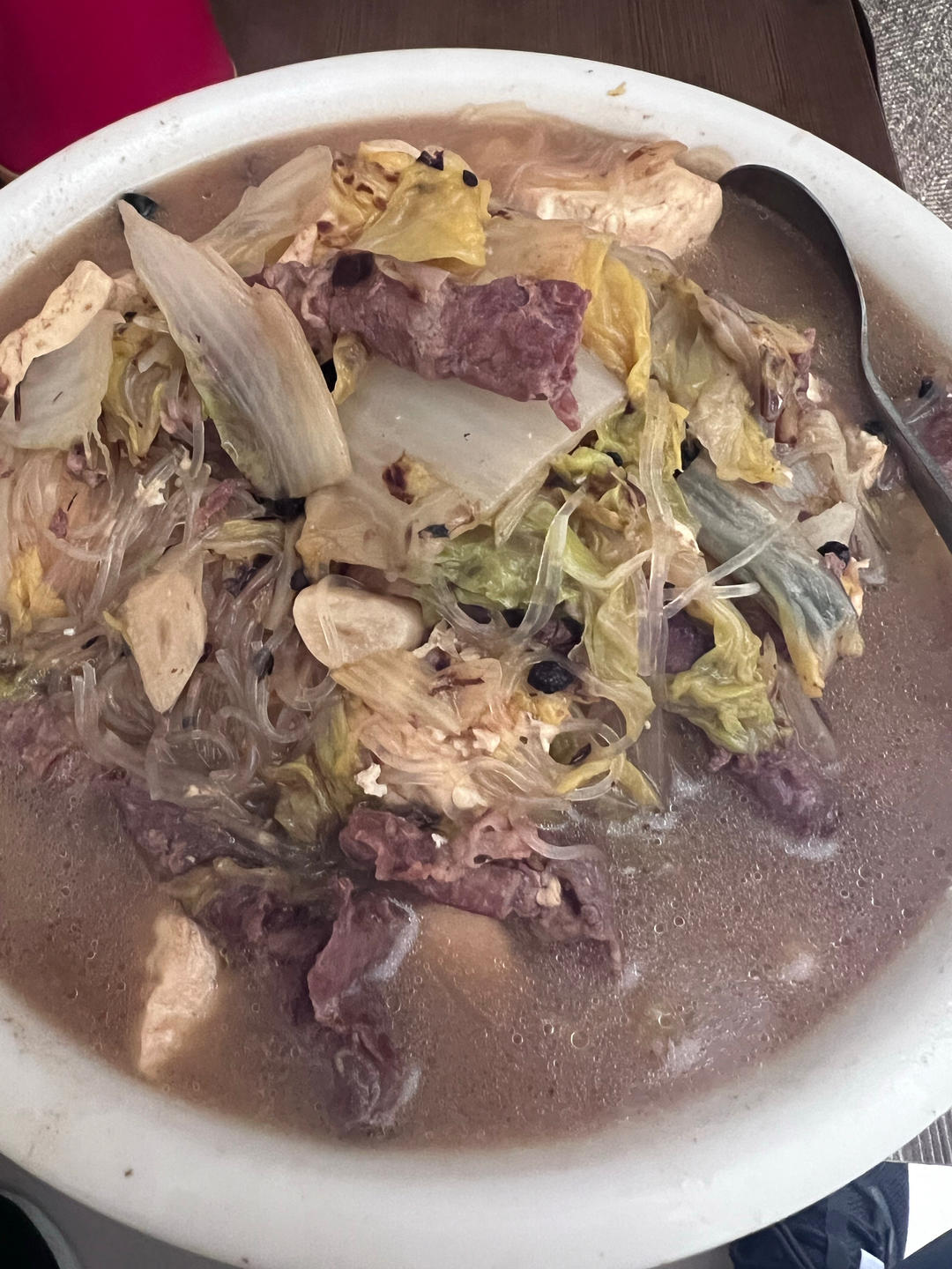 家常白菜粉条炖豆腐