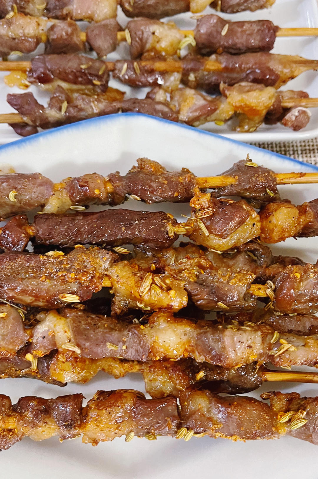羊肉串用家里烤箱烤出明火烧烤的味道！