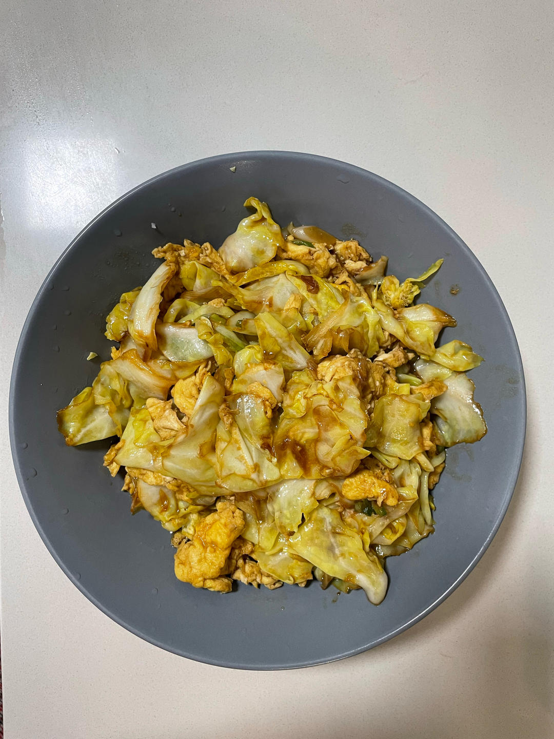 手撕包菜炒鸡蛋