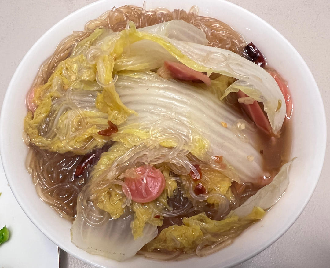 娃娃菜粉丝煲，低卡又鲜美