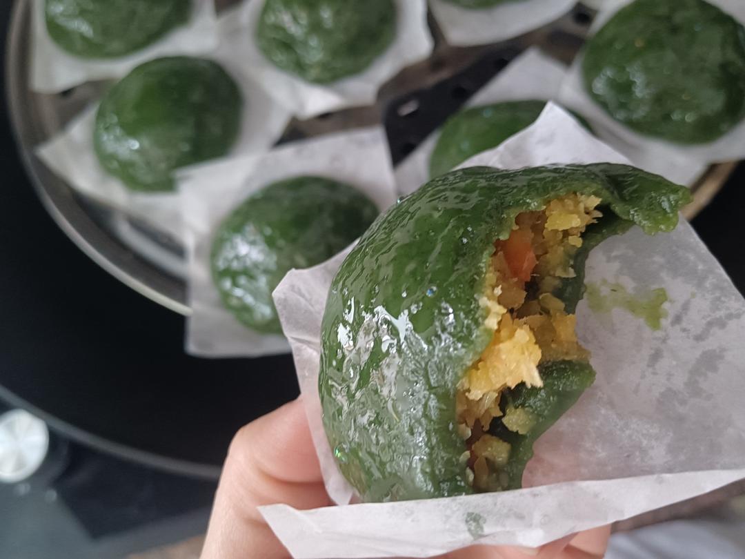 软软糯糯的青团配方和做法（附肉松咸蛋黄馅料配方）