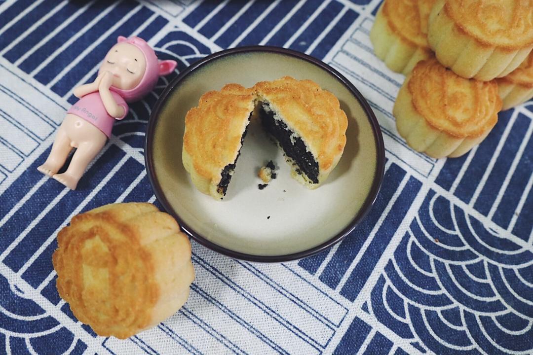 超低碳月饼 生酮keto月饼 蛋黄黑芝麻馅
