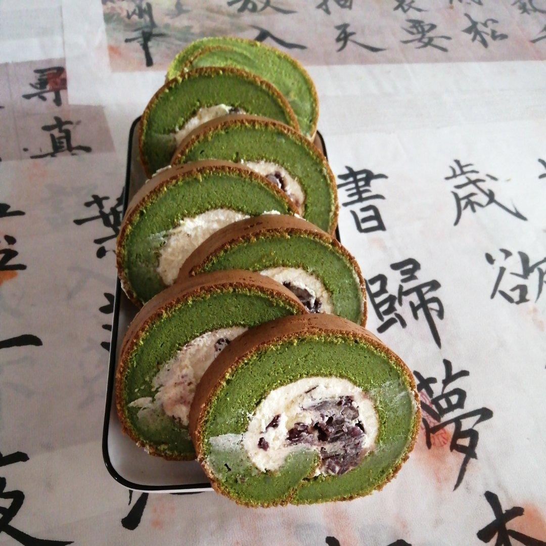 完美抹茶蜜豆蛋糕卷