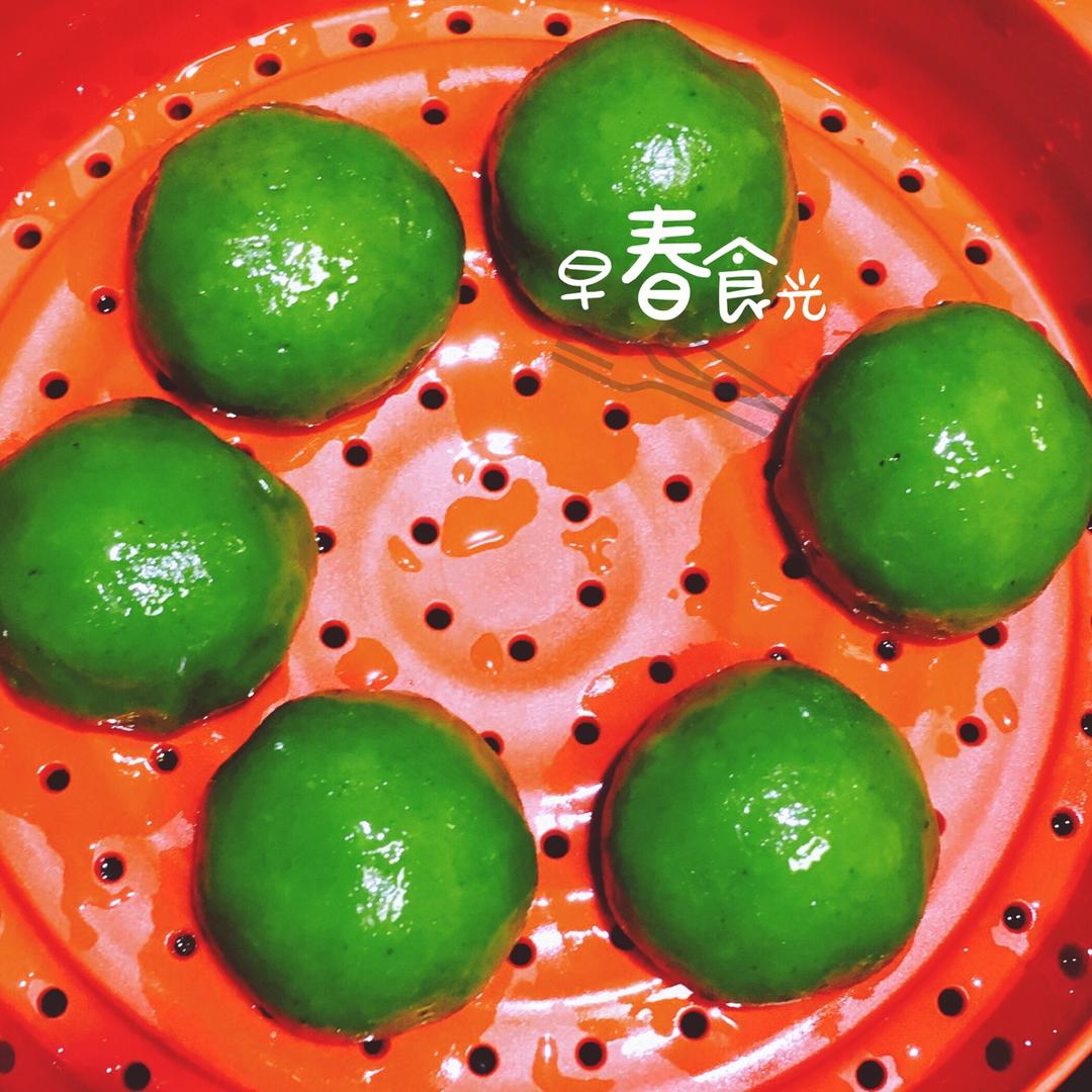 网红青团～～咸蛋黄肉松青团