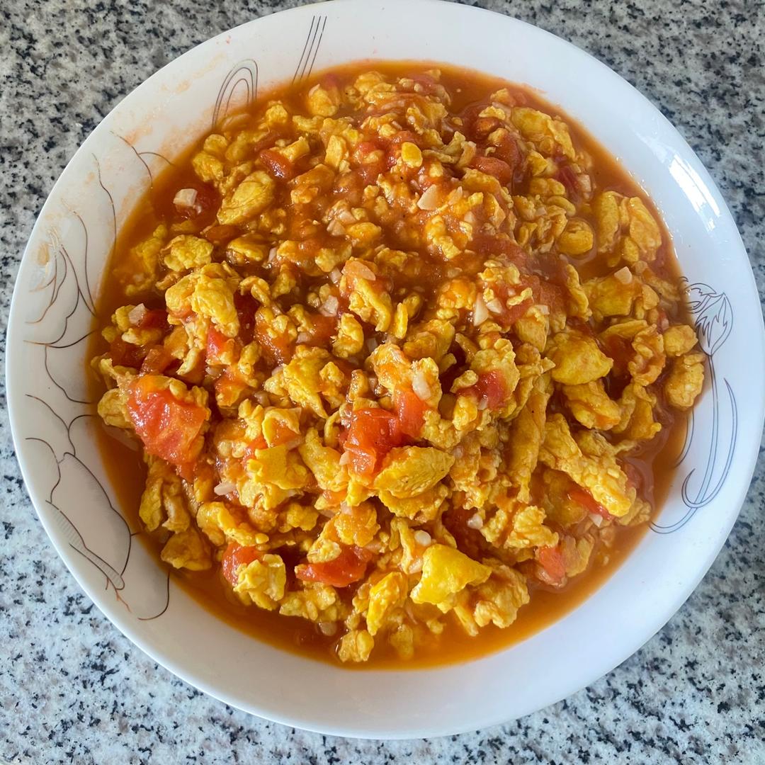 番茄炒鸡蛋（超浓的番茄味）