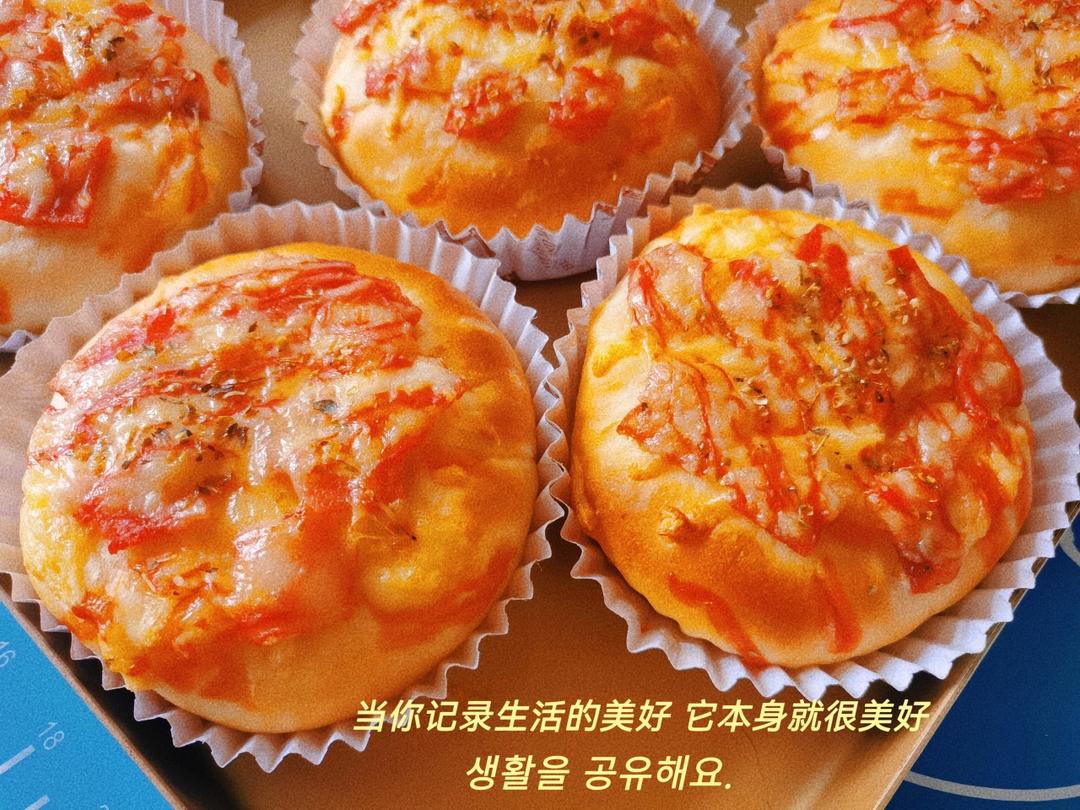 超松软的一发芝士香葱火腿沙拉面包|柔软拉丝|新手友好