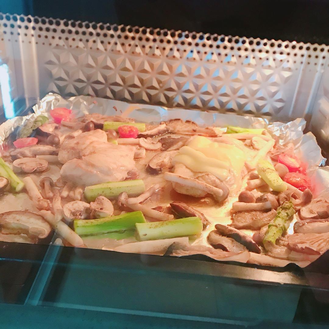 无油鸡胸肉烤时蔬