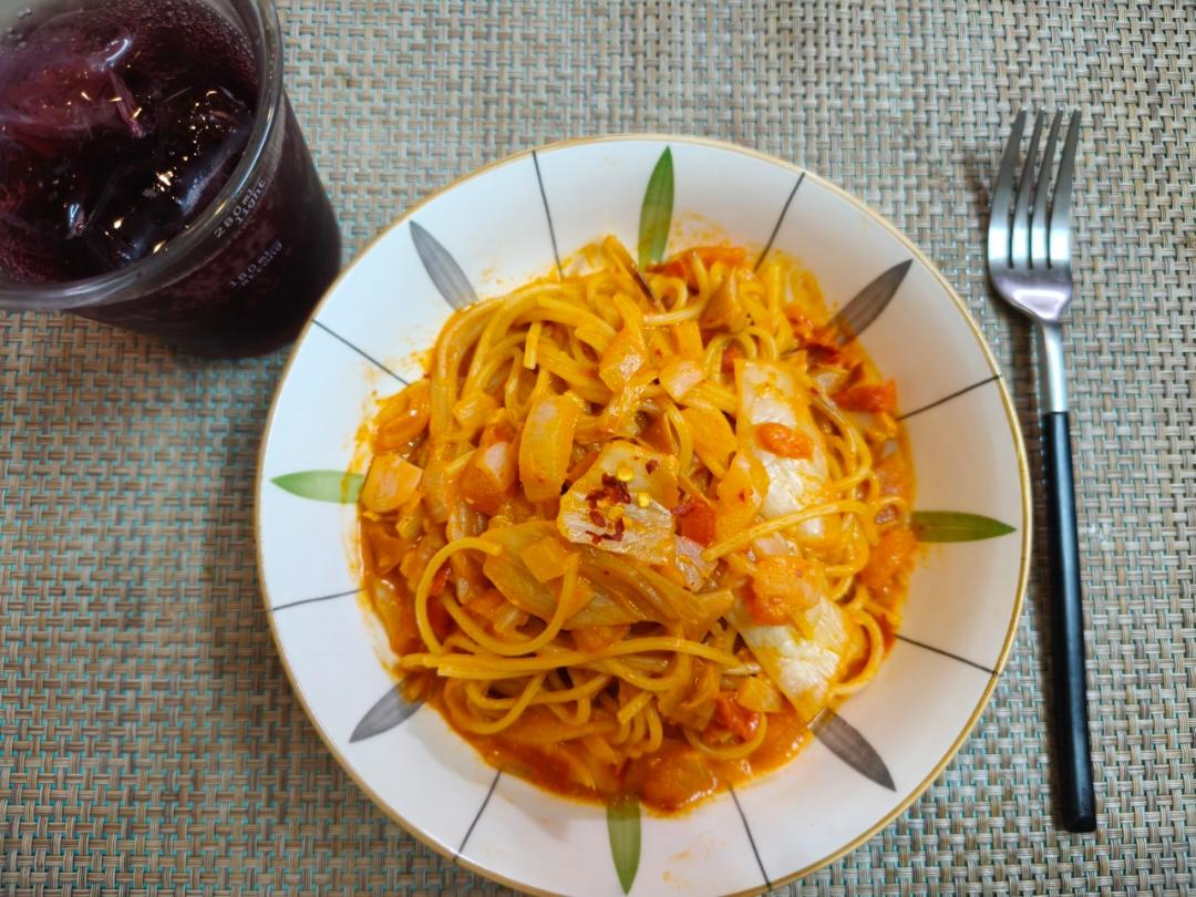 韩式辣奶油虾仁意面