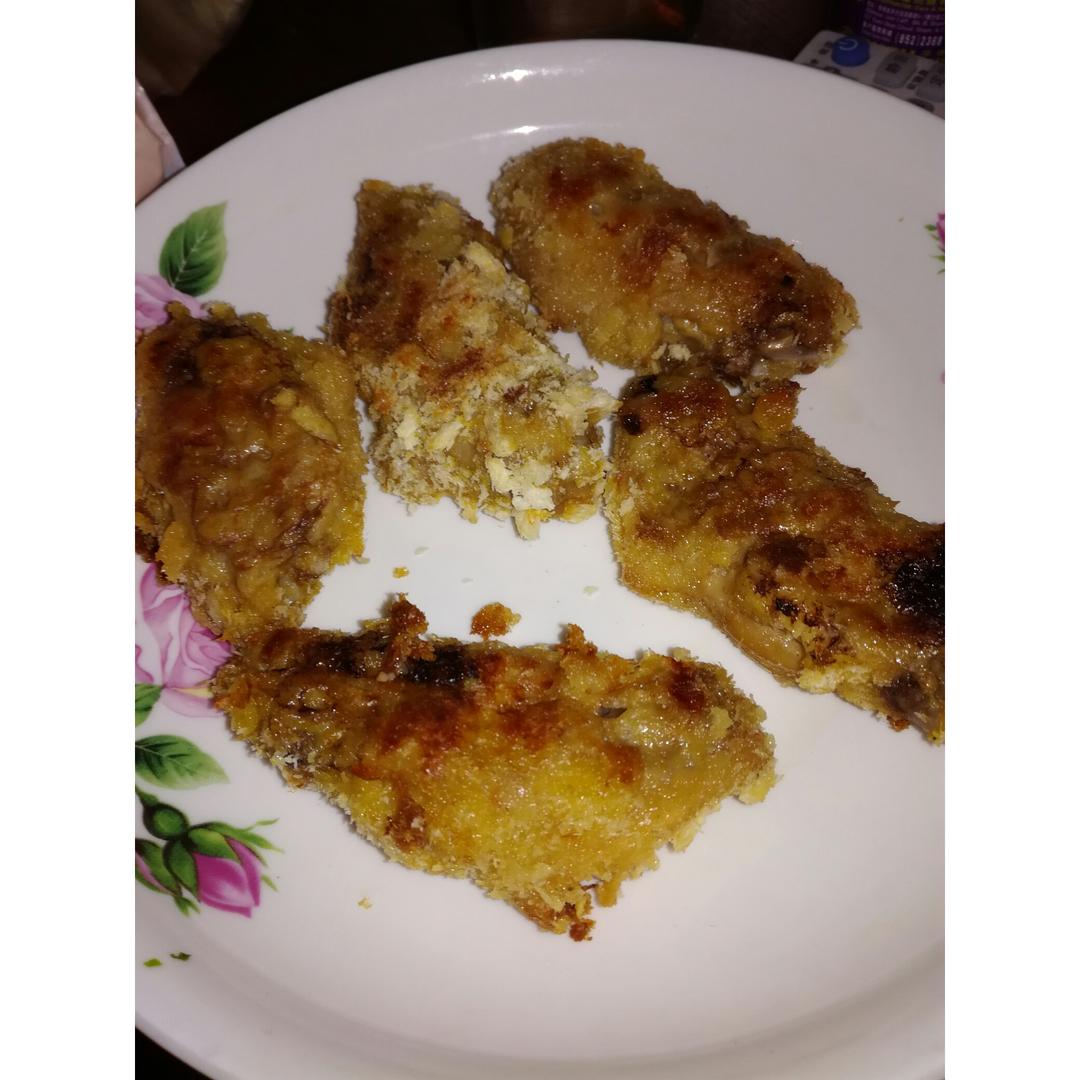 面包糠烤鸡翅