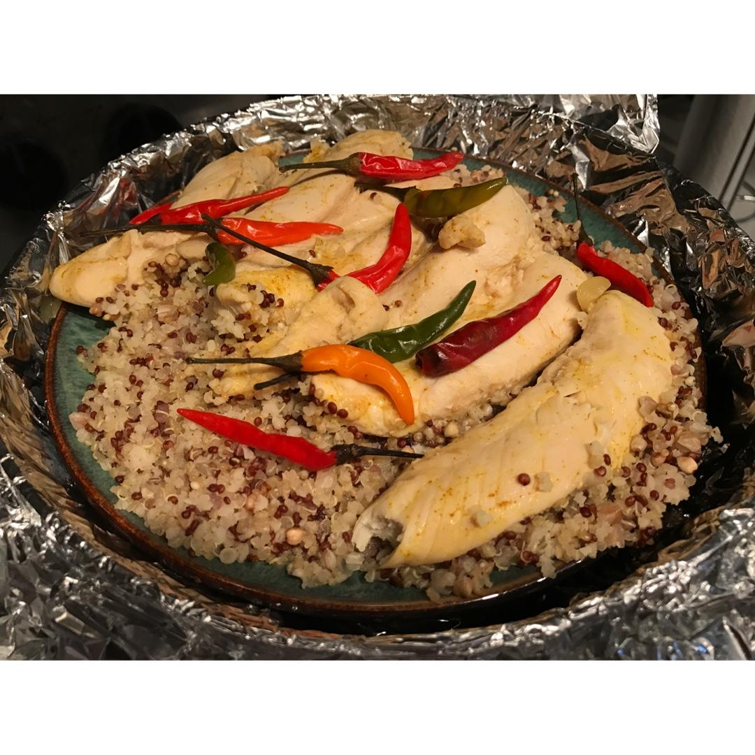 【健康三餐】鸡胸蒸藜麦饭