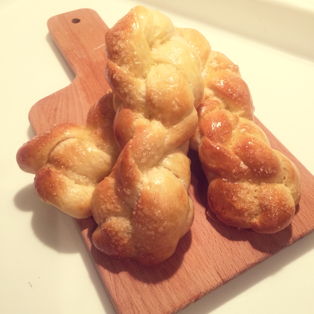 砂糖麻花面包（两股辫子）