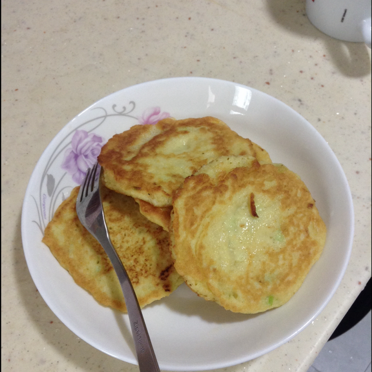 黑豆浆+葱花豆渣饼