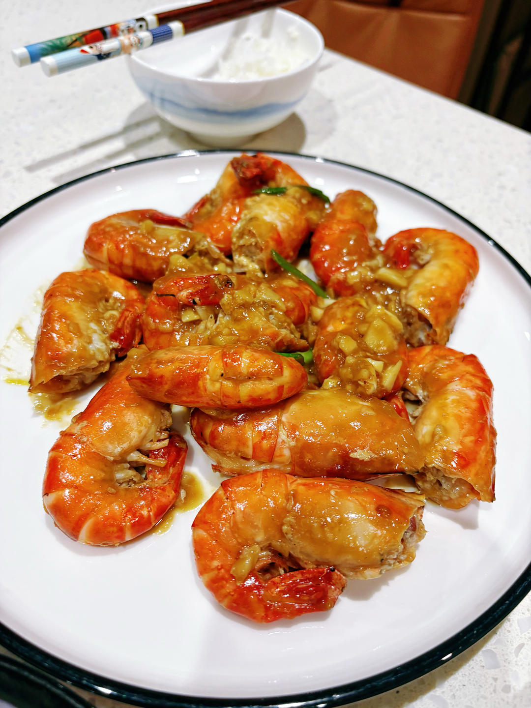 芥末蒜蓉罗氏虾（简易版）