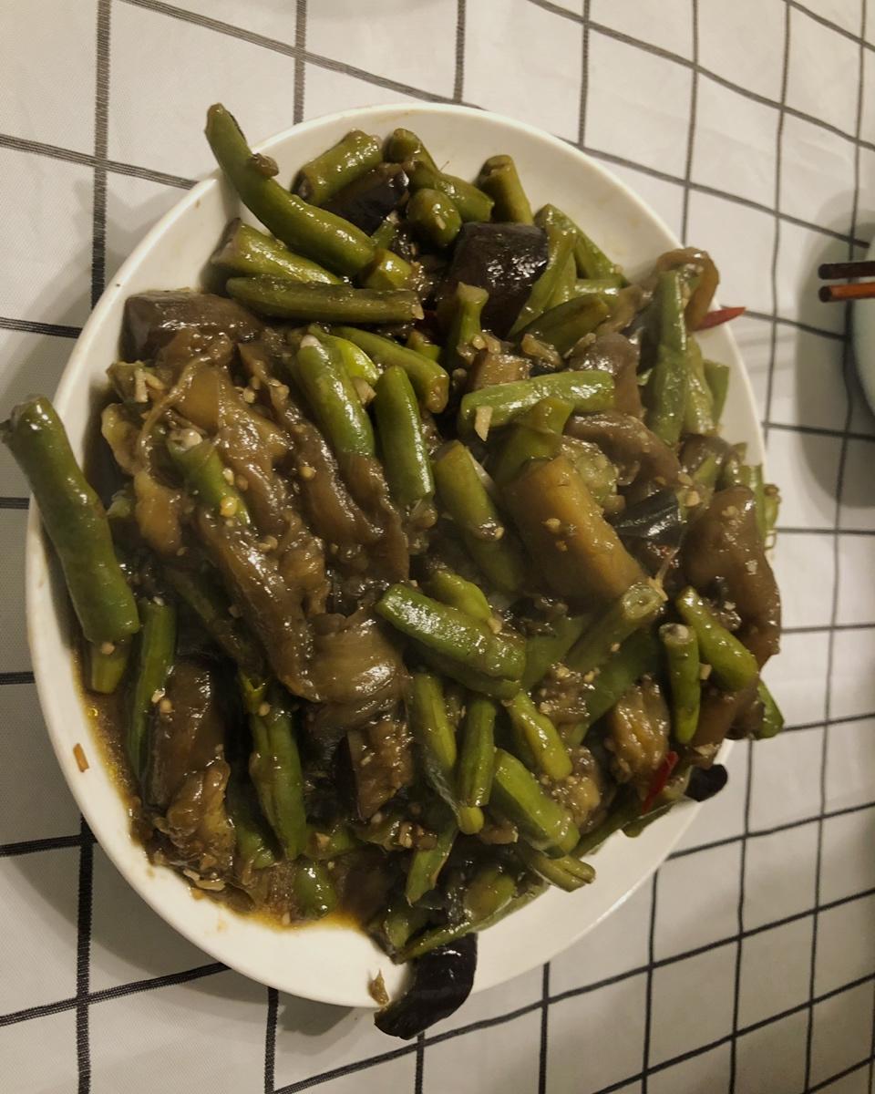 非常下饭的茄子烧豆角（少油版）