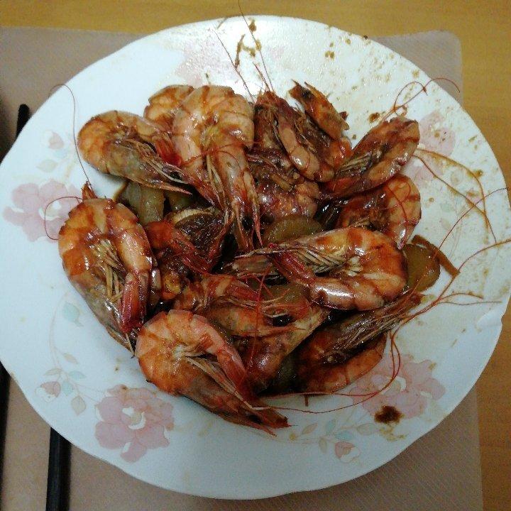 老黄瓜红烧虾
