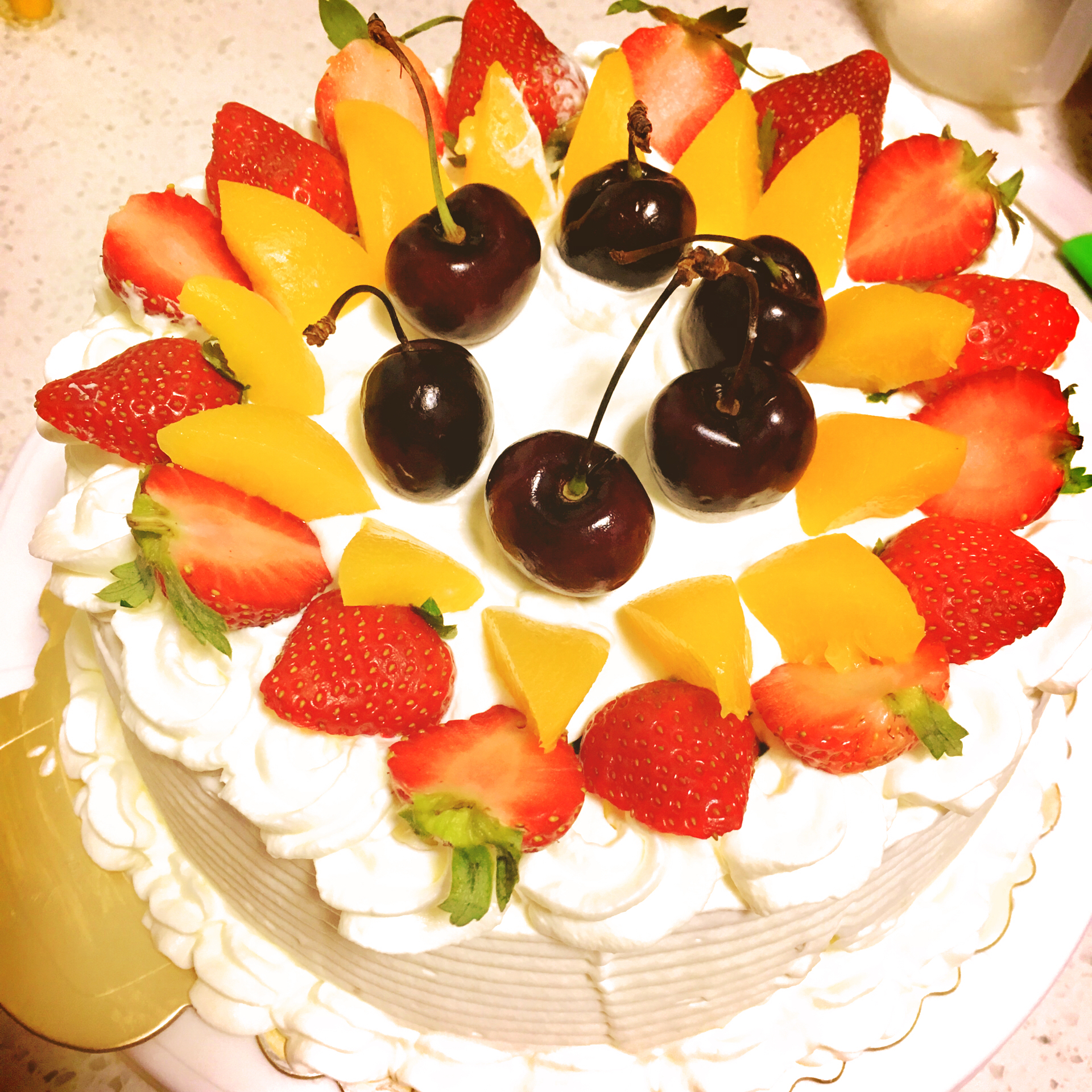 纳彩南做的水果奶油【生日蛋糕】