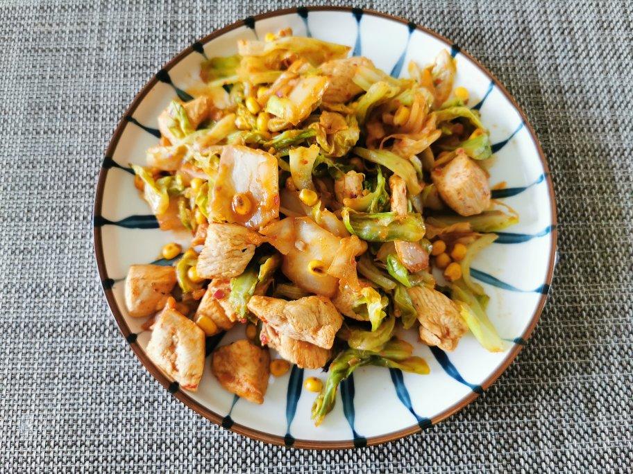 菜包单锅辣白菜玉米鸡肉饭【健康一锅端】