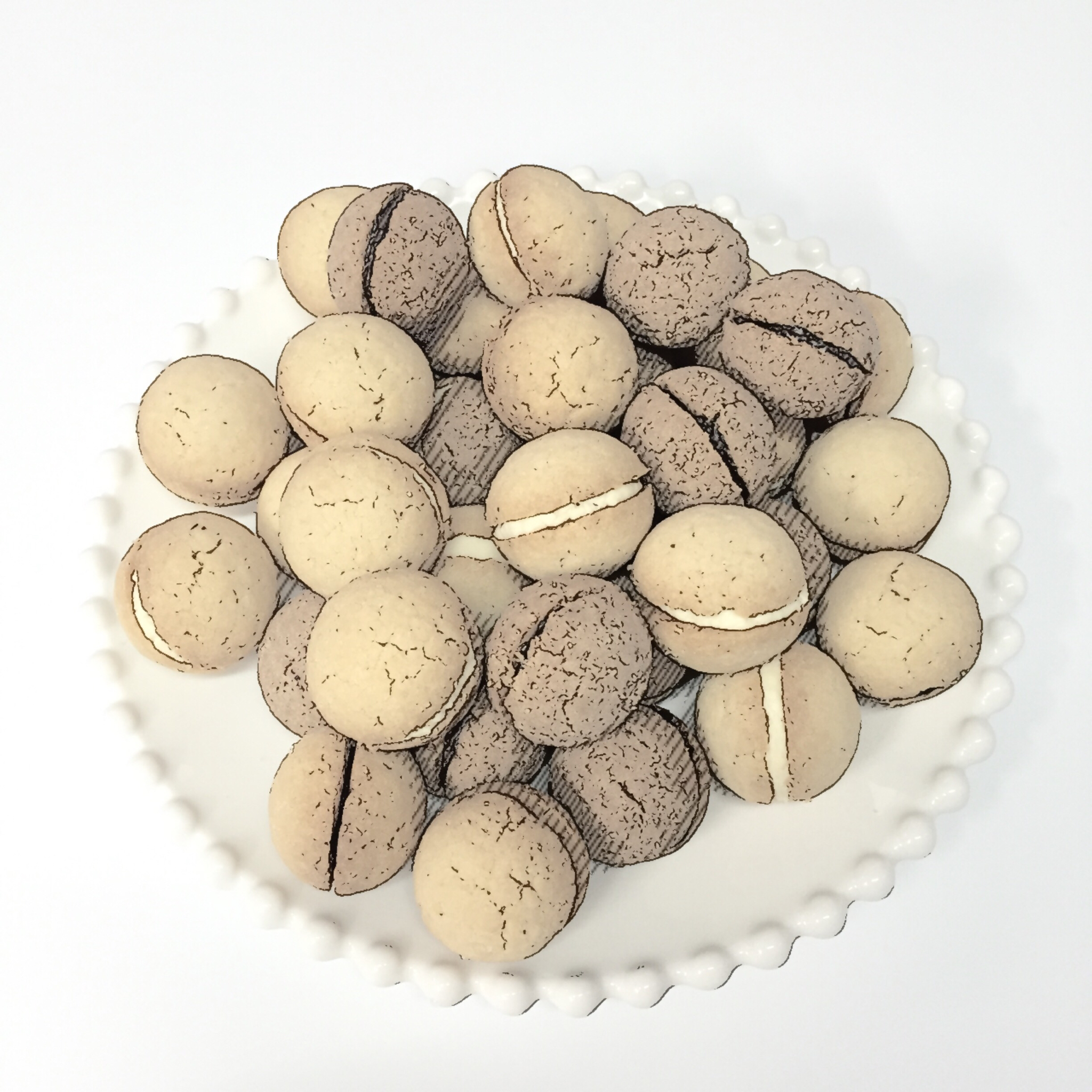 贵妇人之吻-抹茶白巧克力夹心球球饼干