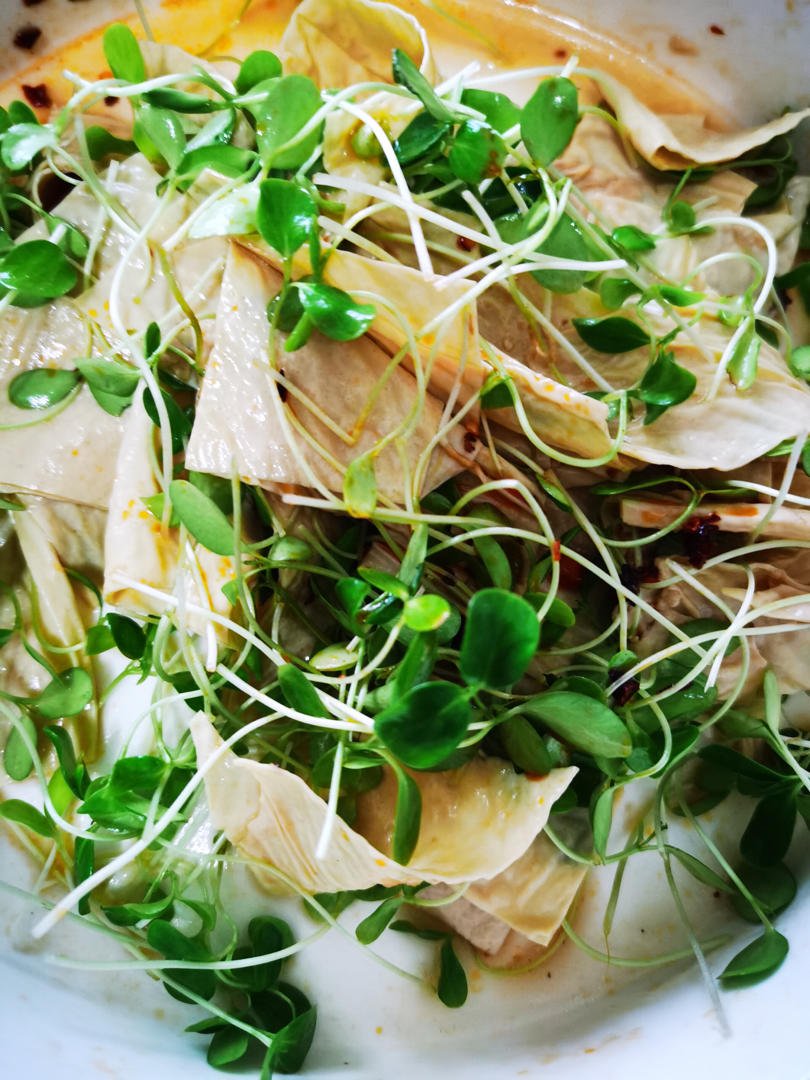 青岛纬度做的香椿苗拌豆皮