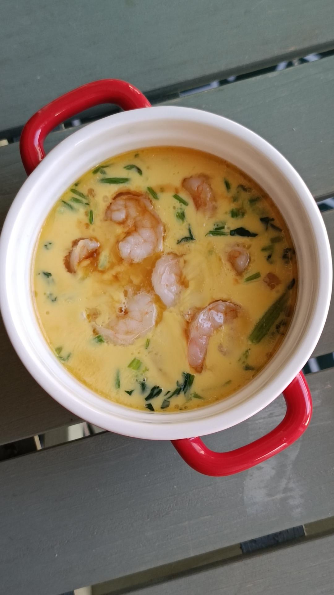 菠菜虾仁蒸蛋