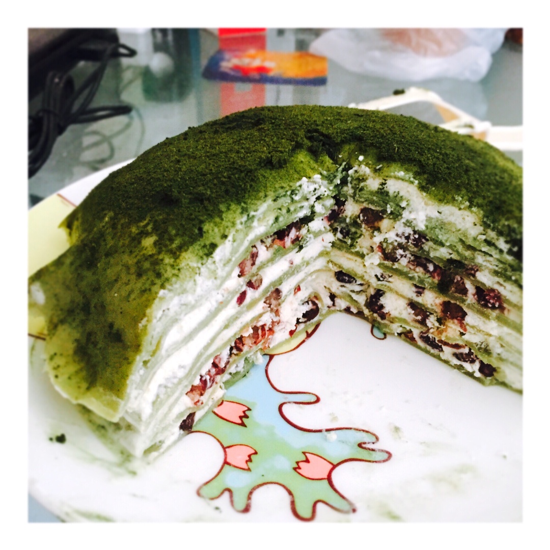 美味的煎蛋糕—抹茶千层蛋糕