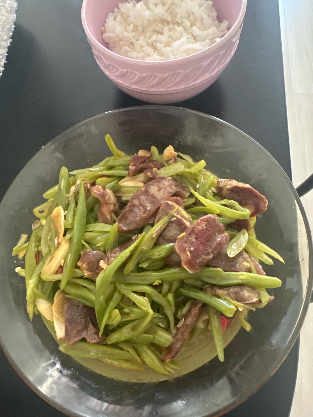 家常菜—四季豆炒腊肠
