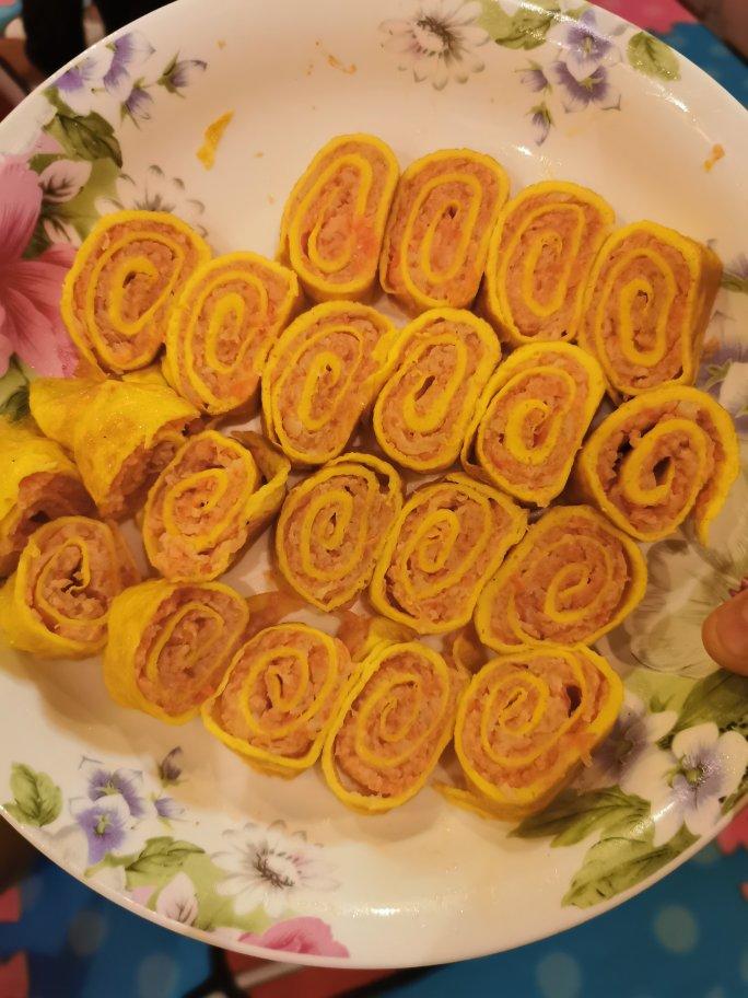 鲜虾鸡蛋卷宝宝辅食精华一岁以上宝宝