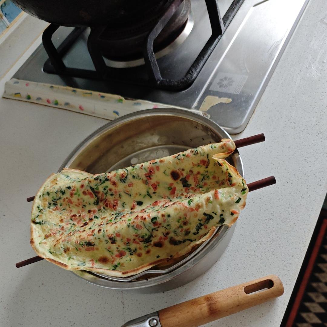 简单快手鸡蛋饼 柔软翻面不破