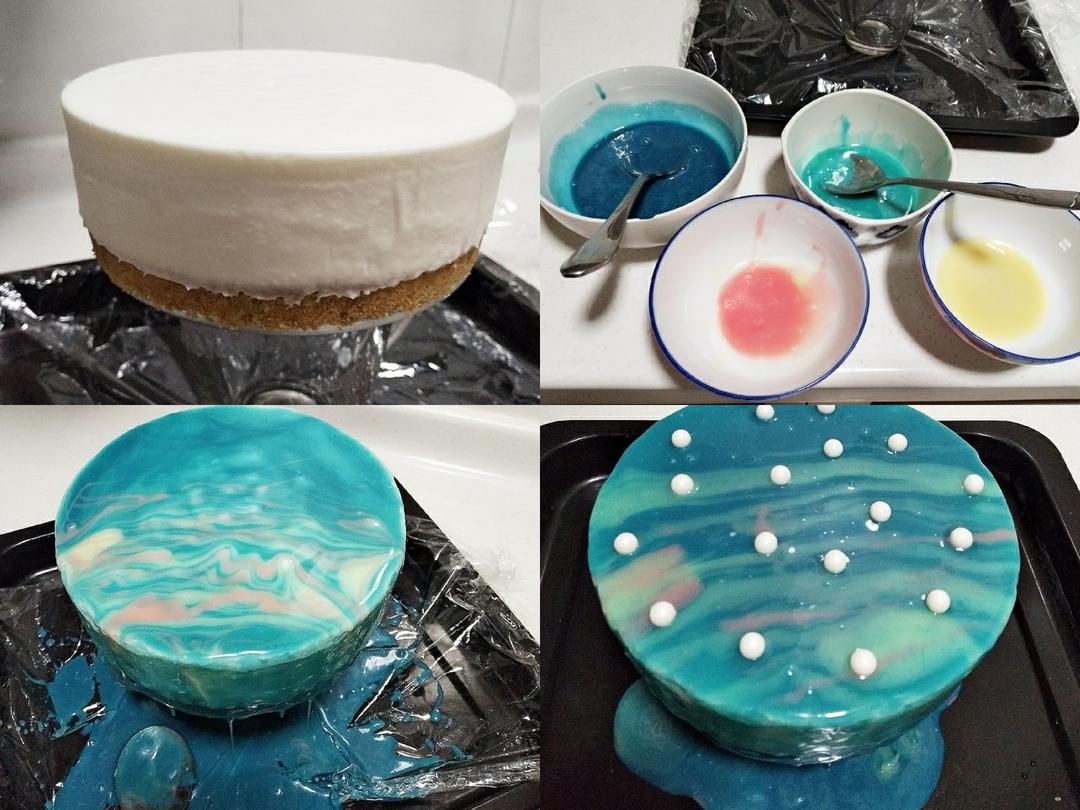 ［梦幻星空慕斯蛋糕］镜面蛋糕